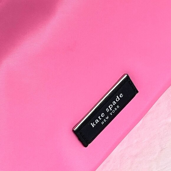 Kate Spade Sam Icon Shoulder Bag 90s Pink Nylon Small KSNYL Top Zip Leather - Picture 7 of 11